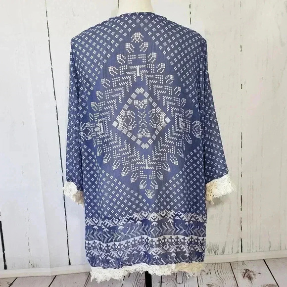 Jolt Boho Fringe Beach Cover Kimono - Picture 1 of 5